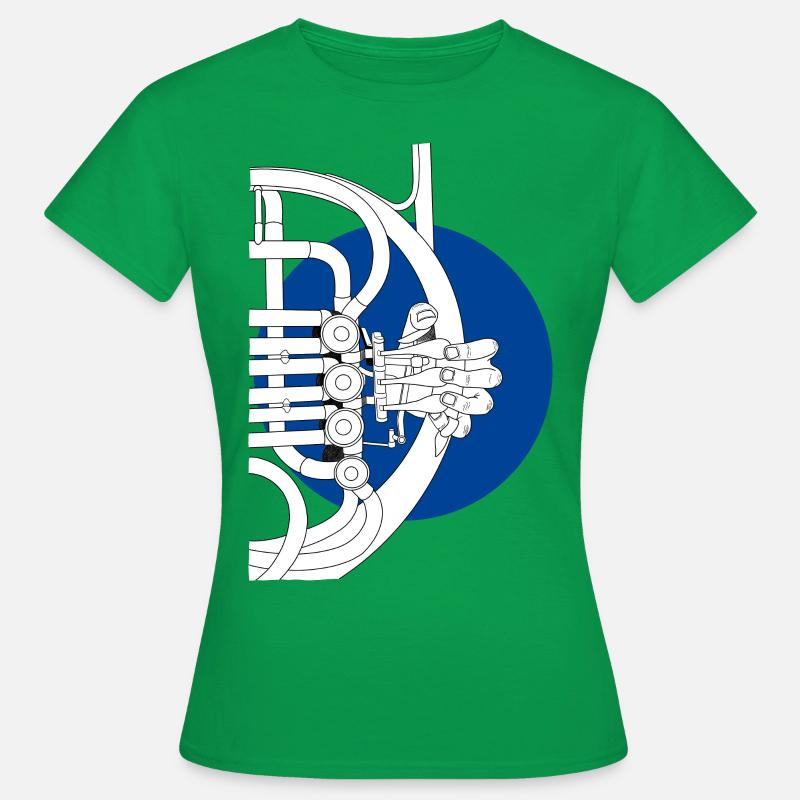 Corno Mano Corno Francese Corno Alto Corno Arco Corno Baritono Corno - Maglietta da donna - verde kelly