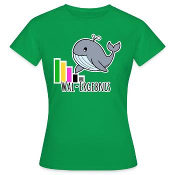 La petite baleine présente le résultat des élections - T-shirt Femme - vert - Devant - AI Model Female 172 dark (172cm)