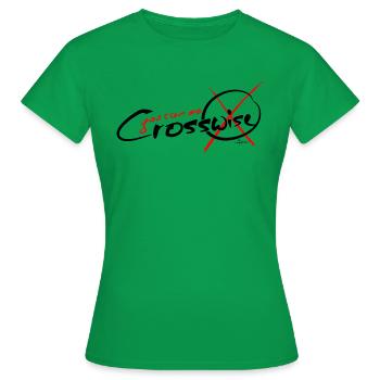 en travers (noir et rouge) - T-shirt Femme - vert - Devant - AI Model Female 172 dark (172cm)