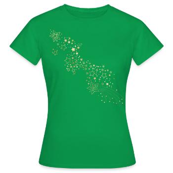 Star showers - Women's T-Shirt - kelly green - Front - AI Model Female 172 dark (172cm)