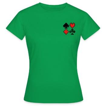 Rigged Poker - Pixel Art - Deck - Frauen T-Shirt - Kelly Green - Vorne - AI Model Female 172 dark (172cm)