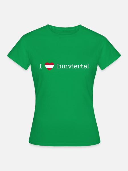 Österreich Herz Innviertel weiß - Frauen T-Shirt - Kelly Green