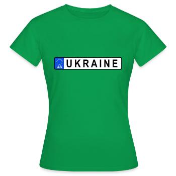 L’Ukraine dans l’Union européenne, plaque d’immatriculation - T-shirt Femme - vert - Devant - AI Model Female 172 dark (172cm)