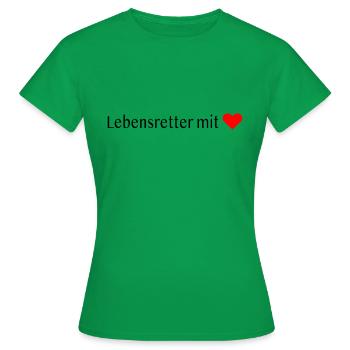 Lebensretter mit ❤️ - Frauen T-Shirt - Kelly Green - Vorne - AI Model Female 172 dark (172cm)