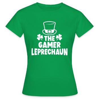 Der Gamer Leprechaun - Frauen T-Shirt - Kelly Green - Vorne - AI Model Female 172 dark (172cm)