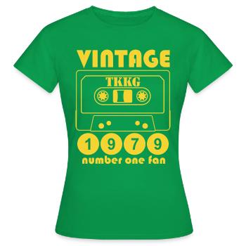 TKKG 1979 Number One Fan Vintage Kassette - Frauen T-Shirt - Kelly Green - Vorne - AI Model Female 172 dark (172cm)