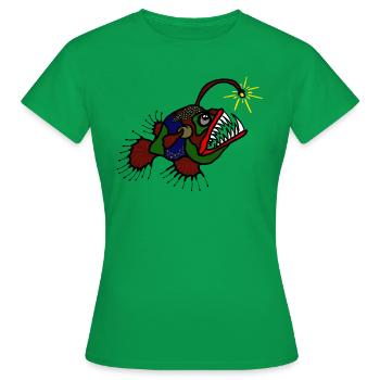 anglerFisch - Frauen T-Shirt - Kelly Green - Vorne - AI Model Female 172 dark (172cm)