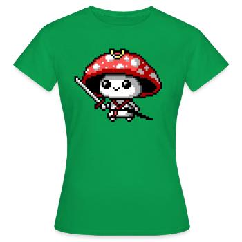 8bit Pilz-Samurai - Frauen T-Shirt - Kelly Green - Vorne - AI Model Female 172 dark (172cm)