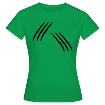 Scratch Cats Monster Attack Wound Flesh Wound - Women's T-Shirt - kelly green - Front - AI Model Female 172 dark (172cm)