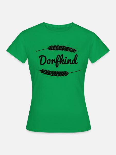 Dorfkind mit Getreide - Frauen T-Shirt - Kelly Green
