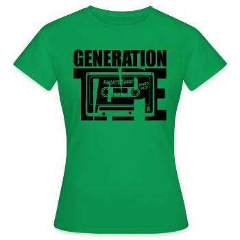 Generation TAPE - Audiokassette - Frauen T-Shirt - Kelly Green - Vorne - AI Model Female 172 dark (172cm)