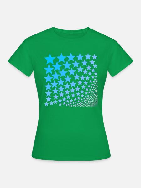 Sterne türkis rosa Geschenkidee - Frauen T-Shirt - Kelly Green