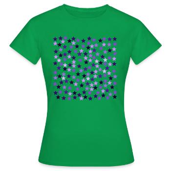Étoiles rose violet lavande Violet Violet idée cadeau - T-shirt Femme - vert - Devant - AI Model Female 172 dark (172cm)