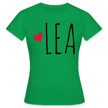 Cadeaux de Léa cool avec coeur - T-shirt Femme - vert - Devant - AI Model Female 172 dark (172cm)