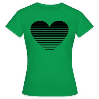 Heart of lines - Women's T-Shirt - kelly green - Front - AI Model Female 172 dark (172cm)