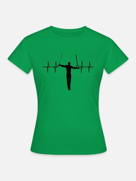 Heartbeat Rings Iron Cross Cross Slope Ginnastica - Maglietta da donna - verde kelly