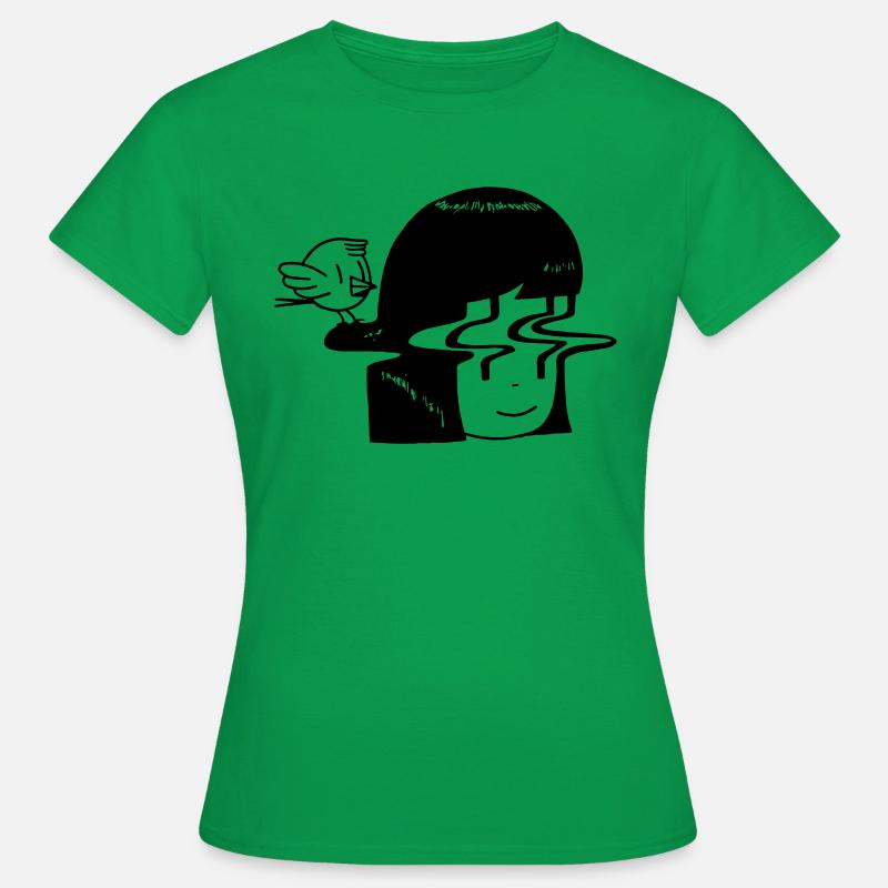 Distortion and bird - Women's T-Shirt - kelly green