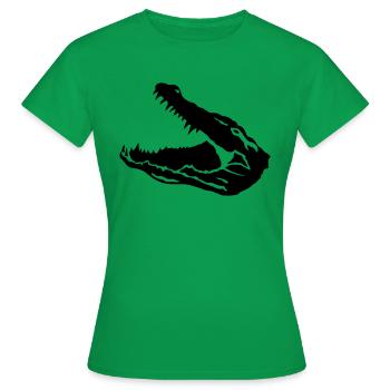 Krokodil offenes Maul - Frauen T-Shirt - Kelly Green - Vorne - AI Model Female 172 dark (172cm)