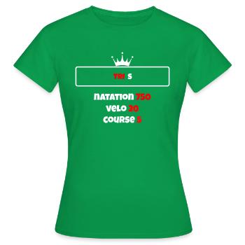 T shirt triathlon Distance S Noir - T-shirt Femme - vert - Devant - AI Model Female 172 dark (172cm)