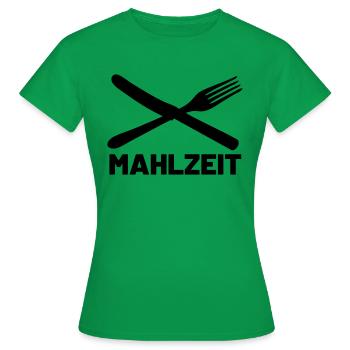 Mahlzeit Messer und Gabel - Frauen T-Shirt - Kelly Green - Vorne - AI Model Female 172 dark (172cm)