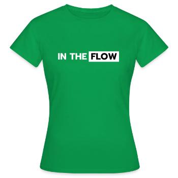 Dans le flux | Déclaration audacieuse - T-shirt Femme - vert - Devant - AI Model Female 172 dark (172cm)