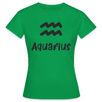Signe du zodiaque Verseau - T-shirt Femme - vert - Devant - AI Model Female 172 dark (172cm)
