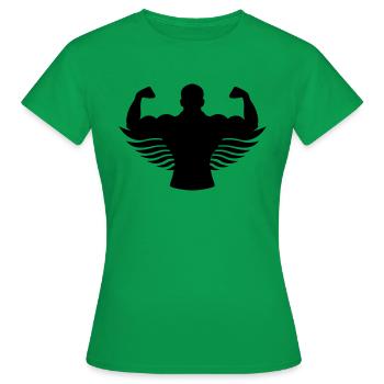 body building angel - Frauen T-Shirt - Kelly Green - Vorne - AI Model Female 172 dark (172cm)