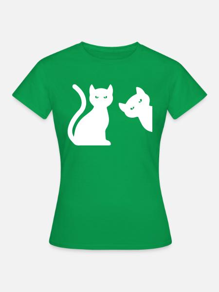 Cat Katze - Frauen T-Shirt - Kelly Green