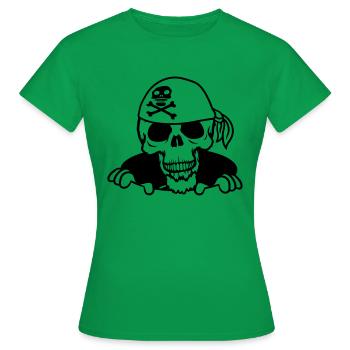 boden loch kapitaen matrose pirat seeraeuber alt b - Frauen T-Shirt - Kelly Green - Vorne - AI Model Female 172 dark (172cm)