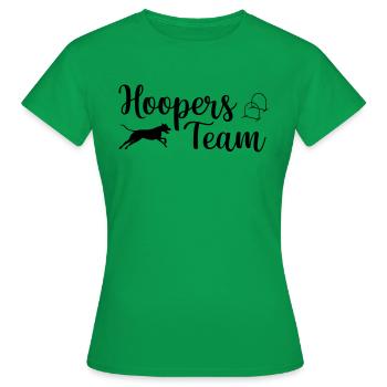 Conception de sport de chien d'équipe Hoopers - T-shirt Femme - vert - Devant - AI Model Female 172 dark (172cm)