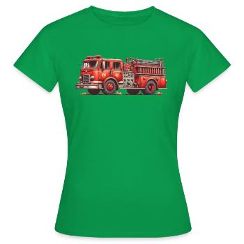 Camion de pompiers | Le camion de pompiers - T-shirt Femme - vert - Devant - AI Model Female 172 dark (172cm)