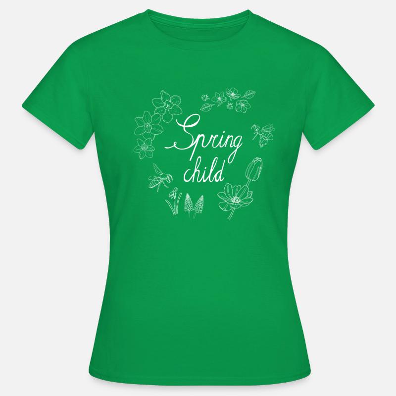Spring child white - Women's T-Shirt - kelly green