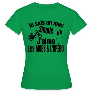 mobs et apéro - T-shirt Femme - vert - Devant - AI Model Female 172 dark (172cm)