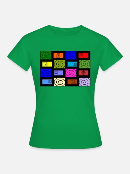 Grafisches Muster Farbwirbel - Frauen T-Shirt - Kelly Green