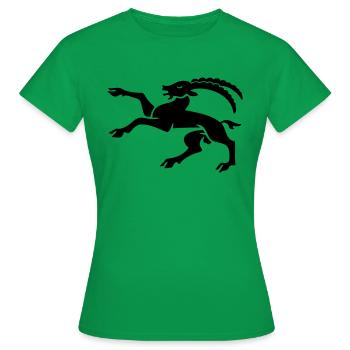 dessin bouquetin Canton des Grisons suisse - T-shirt Femme - vert - Devant - AI Model Female 172 dark (172cm)