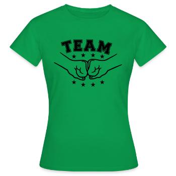 Team Freunde Faeuste - Frauen T-Shirt - Kelly Green - Vorne - AI Model Female 172 dark (172cm)