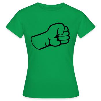 Design Geballte Faust - Frauen T-Shirt - Kelly Green - Vorne - AI Model Female 172 dark (172cm)
