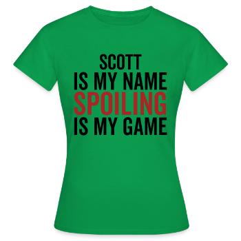 Scott ist mein Name Verderben ist mein Spiel - Frauen T-Shirt - Kelly Green - Vorne - AI Model Female 172 dark (172cm)