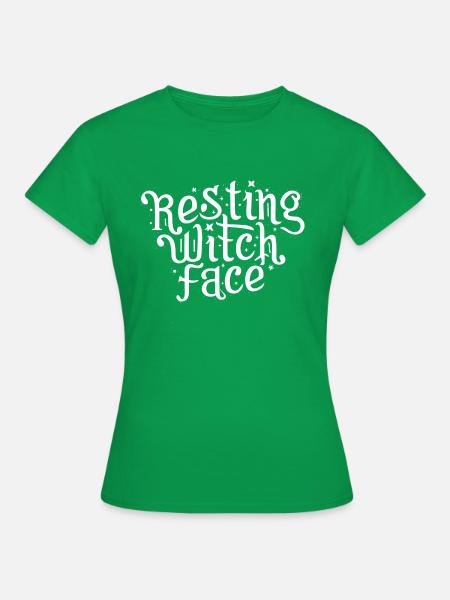 Ruhendes Hexengesicht - Frauen T-Shirt - Kelly Green