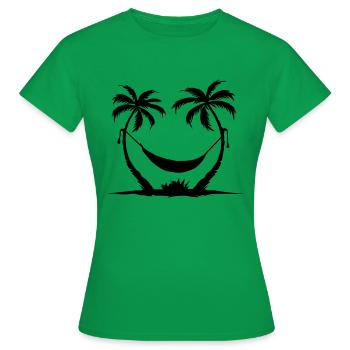 Hamac entre les palmiers - T-shirt Femme - vert - Devant - AI Model Female 172 dark (172cm)
