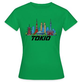 Tokyo - Women's T-Shirt - kelly green - Front - AI Model Female 172 dark (172cm)