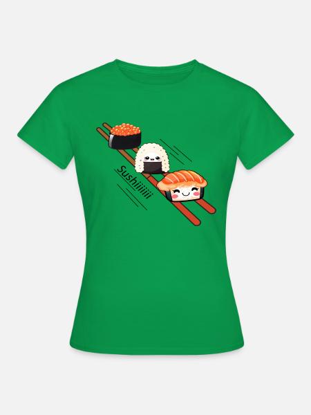Sushi sliding on Chopstick - Frauen T-Shirt - Kelly Green