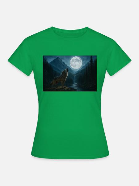 Wolf im Mondlicht remix - Frauen T-Shirt - Kelly Green