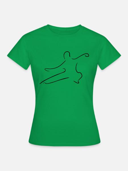 Qi Gong Line Art - Minimalistisch - Vrouwen T-shirt - kelly groen
