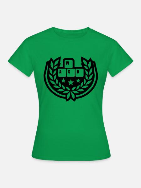 Computer WASD Lorbeerkranz Sterne - Frauen T-Shirt - Kelly Green