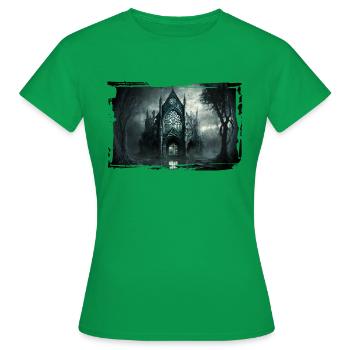 Château dans la nuit - style gothique - T-shirt Femme - vert - Devant - AI Model Female 172 dark (172cm)