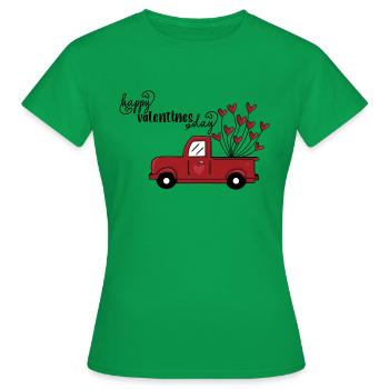 Happy Valentine's day - Frauen T-Shirt - Kelly Green - Vorne - AI Model Female 172 dark (172cm)