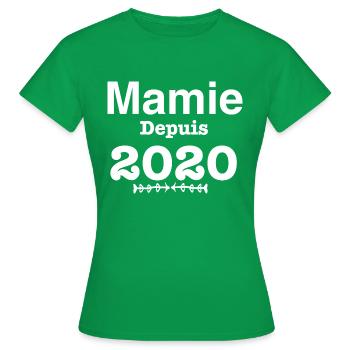 mamie Depuis 2020 - T-shirt Femme - vert - Devant - AI Model Female 172 dark (172cm)