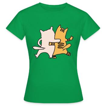katzenfreunde - Frauen T-Shirt - Kelly Green - Vorne - AI Model Female 172 dark (172cm)