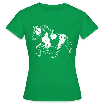 Tinker Horse Workhorses Irish Cob - Women's T-Shirt - kelly green - Front - AI Model Female 172 dark (172cm)